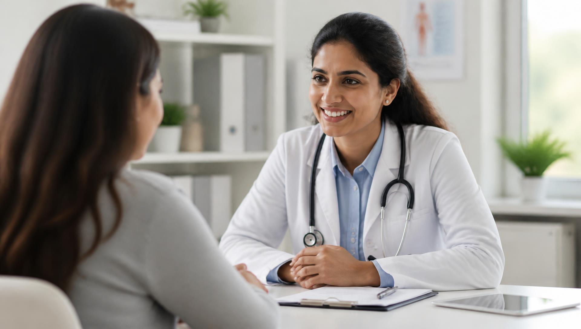 Doctor consulting with a patient in a modern clinic
