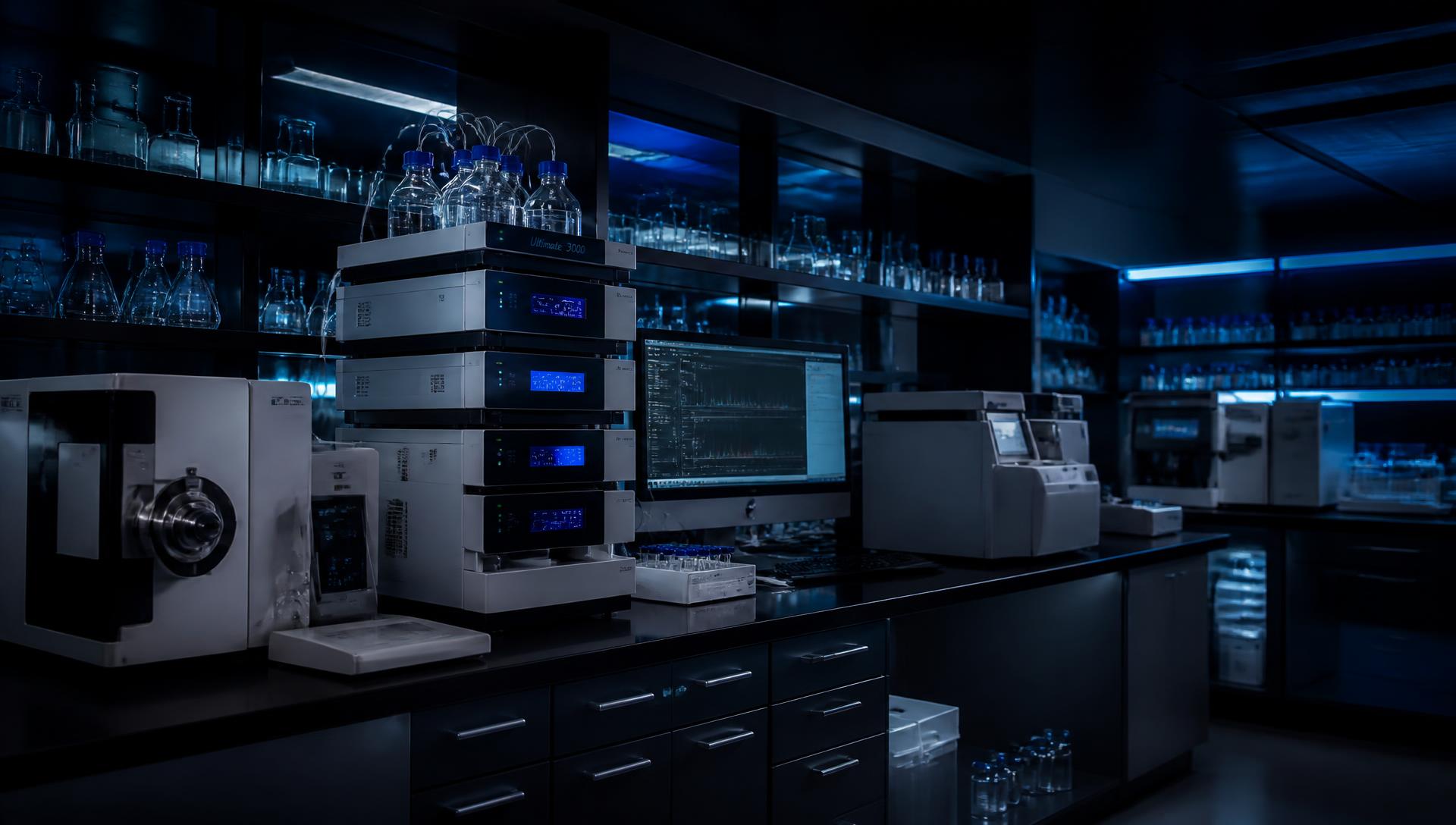 Pharmaceutical quality testing instruments in a laboratory